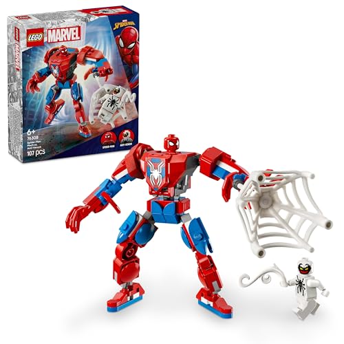 LEGO Marvel Spider-Man Mech vs. Anti-Venom - Superhelden Spielzeug mit 2 Minifiguren - Actionfigur mit beweglichen Armen, Beinen und Fingern - Geschenk für Jungen und Mädchen ab 6 Jahren 76308 von LEGO