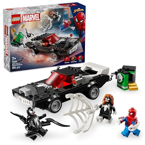 LEGO Marvel Spider-Man Mech vs. Venom Muscle Car - Auto Spielzeug mit 3 Superhelden Minifiguren - Modellauto mit Shootern - Geschenk für Jungen und Mädchen ab 7 Jahren 76309 von LEGO