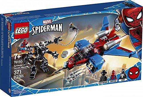 LEGO Marvel Spider-Man Spider-Jet vs Venom Mech 76150 Superhero Gift for Kids with Minifigures, Mech and Plane, New 2020 (371 Pieces) von Lego Superheroes
