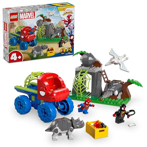 LEGO Marvel Spideys Team auf Rettungsmission im Dino-Truck, baubares Superhelden Spielzeugauto, Abenteuer Spielset für Kinder ab 4 Jahren, Spidey und Seine Super-Freunde 11199 von LEGO