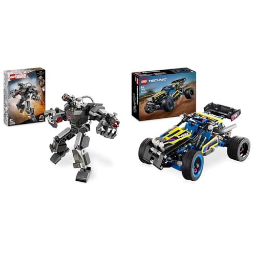 LEGO Marvel War Machine Mech, baubares Superhelden-Spielzeug mit 3 Shootern für Kinder & Technic Offroad Rennbuggy, Auto-Spielzeug für Kinder von LEGO