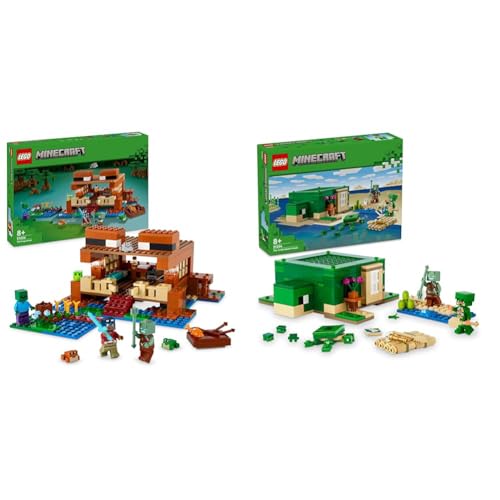 LEGO Minecraft Das Froschhaus, Spielzeug-Haus mit Figuren inkl. Zombie & Minecraft Das Schildkrötenstrandhaus, Spielzeug-Haus mit Zubehör LEGO Minecraft Das Froschhaus, Spielzeug-Haus mit Figuren inkl. Zombie & Minecraft Das Schildkrötenstrandhaus, Spielzeug-Haus mit Zubehör von LEGO
