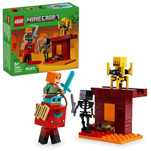 LEGO Minecraft Das Lava-Duell im Nether, Spielzeug für Fans des Videospiels, Festung mit Minifiguren, inkl. Alex, Wither-Skelett, Lohe und Schreiter, Geschenk für Mädchen und Jungen ab 6 Jahren 21266 LEGO Minecraft Das Lava-Duell im Nether, Spielzeug für Fans des Videospiels, Festung mit Minifiguren, inkl. Alex, Wither-Skelett, Lohe und Schreiter, Geschenk für Mädchen und Jungen ab 6 Jahren 21266 von LEGO