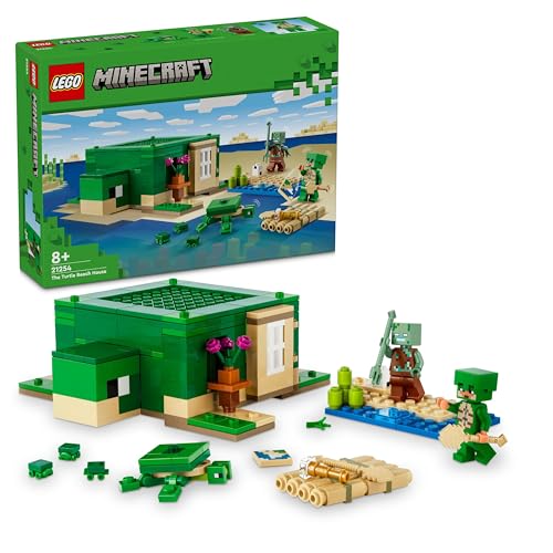 LEGO Minecraft Das Schildkrötenstrandhaus, Spielzeug-Haus mit Zubehör für Mädchen und Jungen ab 8 Jahren, Set mit Tieren und Figuren aus dem Videospiel, Geschenk für Gamer 21254 von LEGO