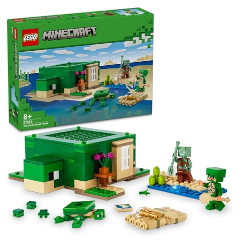 LEGO Minecraft Das Schildkrötenstrandhaus, Spielzeug-Haus mit Zubehör für Mädchen und Jungen ab 8 Jahren, Set mit Tieren und Figuren aus dem Videospiel, Geschenk für Gamer 21254 LEGO Minecraft Das Schildkrötenstrandhaus, Spielzeug-Haus mit Zubehör für Mädchen und Jungen ab 8 Jahren, Set mit Tieren und Figuren aus dem Videospiel, Geschenk für Gamer 21254 von LEGO