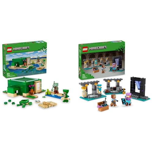 LEGO Minecraft Das Schildkrötenstrandhaus, Spielzeug-Haus mit Zubehör & Minecraft Die Waffenkammer, Gaming-Set mit Heldenfiguren LEGO Minecraft Das Schildkrötenstrandhaus, Spielzeug-Haus mit Zubehör & Minecraft Die Waffenkammer, Gaming-Set mit Heldenfiguren von LEGO