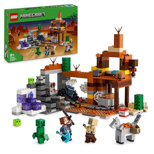 LEGO Minecraft Die Mine in den Badlands, Bergbau-Spielzeug zum Videospiel, Set für Jungen und Mädchen ab 8 Jahren, Bauspaß Steinen, Abenteuerset, Geburtstagsgeschenk 21263 von LEGO