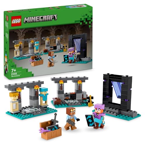 LEGO Minecraft Die Waffenkammer, Gaming-Set mit Heldenfiguren, Spielzeug-Waffen und Alex-Figur, Action-Spielzeug für Jungs und Mädchen, Geschenk für für Gamer und Kinder ab 7 Jahren 21252 von LEGO