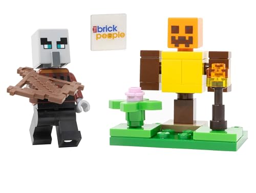 Lego® Minecraft Pillager Minifigur mit Trainingsdummy – BAU- und Spielset für kreative Minecraft Abenteuer - Verpackung im nachhaltigen Papierbeutel von LEGO