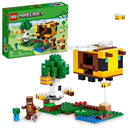 LEGO Minecraft The Bee Cottage 21241, Bauspielzeug mit Bauernhaus, Bauernhof, Baby Zombie und Tierfiguren, Geburtstagsgeschenkidee für Jungen und Mädchen LEGO Minecraft The Bee Cottage 21241, Bauspielzeug mit Bauernhaus, Bauernhof, Baby Zombie und Tierfiguren, Geburtstagsgeschenkidee für Jungen und Mädchen von LEGO