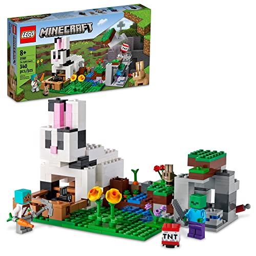 LEGO 21181 Minecraft Die Ranch Hase, Bauset, Spielzeug für Kinder ab 8 Jahren mit Trainerfiguren, Zombie, Tiere von LEGO