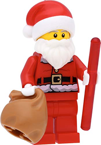 LEGO Minifigur Santa Claus (bedruckter Rücken) / Nikolaus/Weihnachtsmann mit Zubehör von AMWU