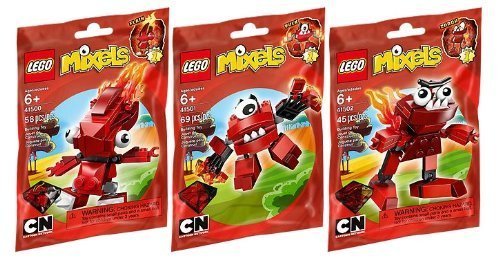 LEGO Mixels Red Infernite 3 Pack - Flain 41500, Vulk 41501, and Zorch 41502 by LEGO von LEGO