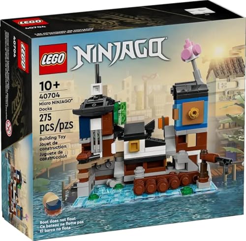 LEGO NINJAGO 40704 Micro Docks Bauset - Miniaturversion von NINJAGO City Docks mit Markt, Tearoom, Arcade und Apartments (275 Stück) von LEGO
