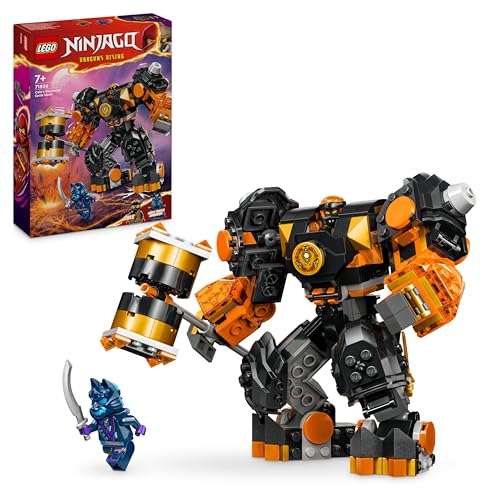 LEGO NINJAGO Coles Erdmech, Actionfiguren-Spielzeug mit veränderbarem Mech, Ninja-Set mit 2 Figuren inklusive Cole, Geschenk für 7-jährige Jungs und Mädchen 71806 von LEGO