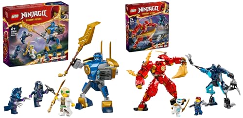 LEGO NINJAGO Kais Feuermech, Actionfiguren-Spielzeug für Kinder & NINJAGO Jay Battle Mech, Ninja-Spielzeug für Kinder mit Figuren inkl. Jay-Minifigur LEGO NINJAGO Kais Feuermech, Actionfiguren-Spielzeug für Kinder & NINJAGO Jay Battle Mech, Ninja-Spielzeug für Kinder mit Figuren inkl. Jay-Minifigur von LEGO