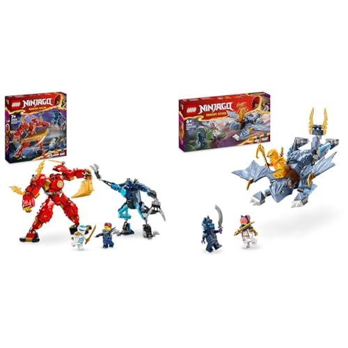 LEGO NINJAGO Kais Feuermech, Actionfiguren-Spielzeug & NINJAGO Riyu der Babydrache, Drachen-Spielzeug mit 3 Mini-Figuren LEGO NINJAGO Kais Feuermech, Actionfiguren-Spielzeug & NINJAGO Riyu der Babydrache, Drachen-Spielzeug mit 3 Mini-Figuren von LEGO