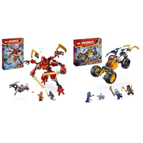 LEGO NINJAGO Kais Ninja-Kletter-Mech Set, Ninja-Spielzeug & NINJAGO Arins Ninja-Geländebuggy, Ninja-Spielzeug mit Auto LEGO NINJAGO Kais Ninja-Kletter-Mech Set, Ninja-Spielzeug & NINJAGO Arins Ninja-Geländebuggy, Ninja-Spielzeug mit Auto von LEGO