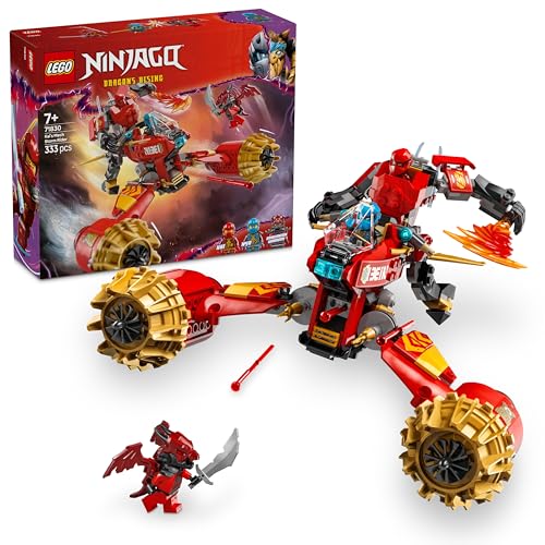 LEGO NINJAGO Kais Sturmreiter-Mech - Fliegendes Motorrad Spielzeug mit 3 Minifiguren - Mech mit beweglichem Kopf, Armen und Beinen - Bauspielzeug - Geschenk für Jungen & Mädchen ab 7 Jahren 71830 von LEGO