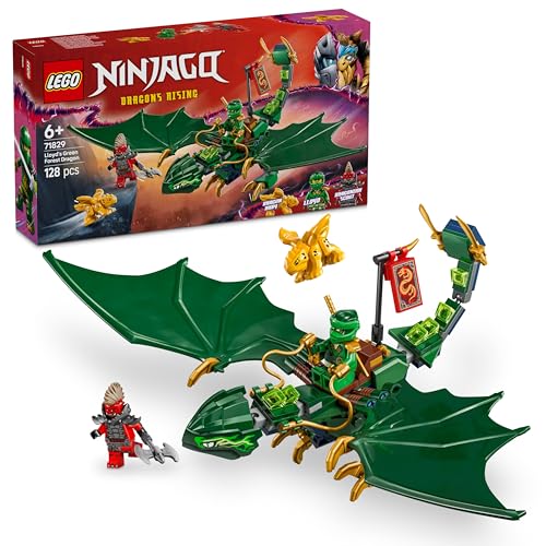 LEGO NINJAGO Lloyds grüner Walddrache - Spielzeug Drache mit 2 Minifiguren - Drachenfigur mit beweglichem Schwanz, Hals, Beine & Flügel - Geschenkidee für Jungen und Mädchen ab 6 Jahren 71829 LEGO NINJAGO Lloyds grüner Walddrache - Spielzeug Drache mit 2 Minifiguren - Drachenfigur mit beweglichem Schwanz, Hals, Beine & Flügel - Geschenkidee für Jungen und Mädchen ab 6 Jahren 71829 von LEGO