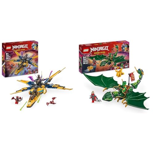 LEGO NINJAGO Ras und Arins Super-Sturm-Jet + Lloyds Grüner Walddrache Figur Ninja Geschenkidee für Jungen und Mädchen ab 6 Jahren 71833 + 71829 LEGO NINJAGO Ras und Arins Super-Sturm-Jet + Lloyds Grüner Walddrache Figur Ninja Geschenkidee für Jungen und Mädchen ab 6 Jahren 71833 + 71829 von LEGO
