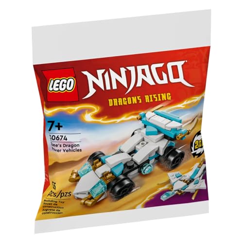 LEGO NINJAGO Zane's Dragon Power Vehicles 30674 Polybag, 55 Teile, 2-in-1-Bauset, Dragons Rising Collection, STEM-Spielzeug für Kinder ab 7 Jahren von LEGO