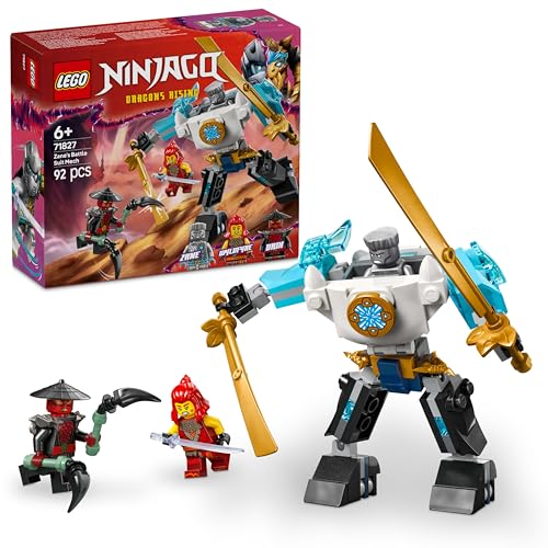 LEGO NINJAGO Zanes Action-Mech - Ninja Spielzeug mit 3 Minifiguren für Rollenspiele - kleines BAU- und Spielset für Kinder - Geschenkidee für Jungen und Mädchen ab 6 Jahren 71827 von LEGO