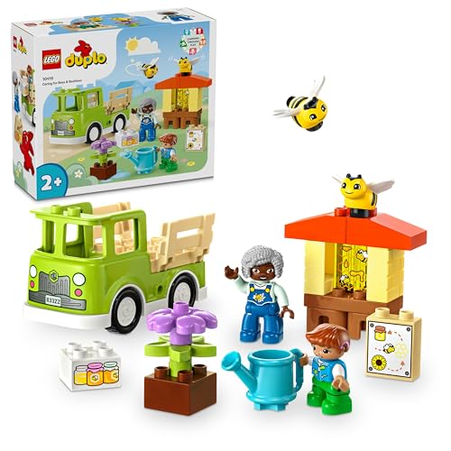 LEGO DUPLO Town Imkerei und Bienenstöcke, Lernspielzeug für Kleinkinder mit 2 Figuren und einem fahrbaren LKW, Set zum Bauen und Umbauen, Spielzeug für Kleinkinder ab 2 Jahren 10419 von LEGO