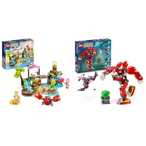 LEGO Sonic The Hedgehog Amys Tierrettungsinsel Spielzeug-Set & Sonic The Hedgehog Knuckles‘ Wächter-Mech, Actionfigur-Spielzeug LEGO Sonic The Hedgehog Amys Tierrettungsinsel Spielzeug-Set & Sonic The Hedgehog Knuckles‘ Wächter-Mech, Actionfigur-Spielzeug von LEGO