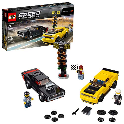 LEGO Speed Champions 2018 Dodge Challenger SRT Demon and 1970 Dodge Charger R/T 75893 Building Kit , New 2019 (478 Piece) von LEGO