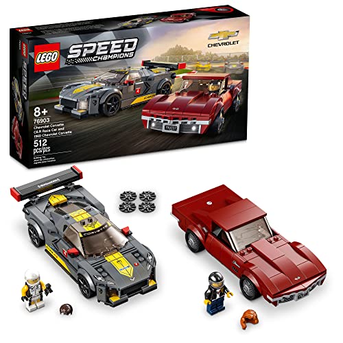 LEGO 76903 Speed Champions Chevrolet Corvette C8.R & 1969 Chevrolet Corvette Spielzeugauto, Modellauto zum selber Bauen, Rennwagen von LEGO
