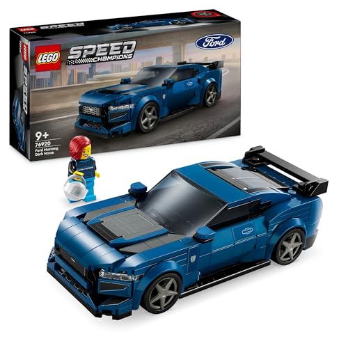 LEGO Speed Champions Ford Mustang Dark Horse Sportwagen, Auto-Spielzeug mit Minifigur zum Bauen, Spielen und Ausstellen für Kinder, Geschenk für Jungs, Mädchen und Autofans ab 9 Jahren 76920 von LEGO