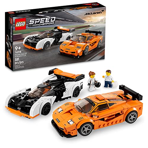 LEGO Speed Champions McLaren Solus GT & McLaren F1 LM, 2 ikonische Rennwagen Spielzeuge, Hypercar Modellbausatz, Auto-Sammlerstück 2023 Set 76918 von Lego