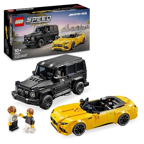 LEGO Speed Champions Mercedes-AMG G 63 & Mercedes-AMG SL 63, Bauset mit 2 Spielzeug Autos und 2 Fahrer Minifiguren, Geschenk für Jungen und Mädchen, Modellauto Set, Rennwagen Spielzeug 76924 LEGO Speed Champions Mercedes-AMG G 63 & Mercedes-AMG SL 63, Bauset mit 2 Spielzeug Autos und 2 Fahrer Minifiguren, Geschenk für Jungen und Mädchen, Modellauto Set, Rennwagen Spielzeug 76924 von LEGO