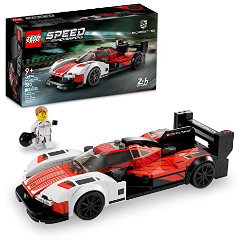 LEGO Speed Champions Porsche 963 76916 Modellauto Bausatz, Rennfahrzeug Spielzeug für Kinder 2023 Sammelset mit Fahrer-Minifigur von LEGO