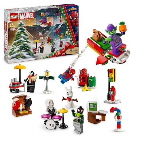 LEGO Spider-Man Adventskalender 2024, Superhelden-Spielzeug, vorweihnachtliches Geschenk für Jungen und Mädchen ab 7 Jahren, Bauspielzeug und Abenteuer-Set, Weihnachstgeschenk 76293 LEGO Spider-Man Adventskalender 2024, Superhelden-Spielzeug, vorweihnachtliches Geschenk für Jungen und Mädchen ab 7 Jahren, Bauspielzeug und Abenteuer-Set, Weihnachstgeschenk 76293 von LEGO