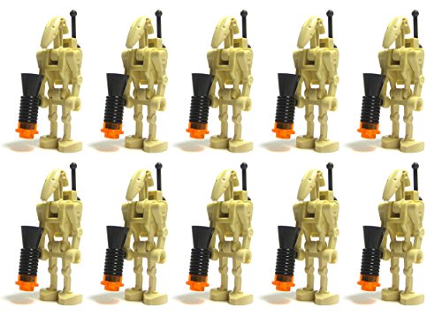 LEGO Star War 10 Battle Droids mit Rucksack Back Plate, Antenne und Blaster Accessoires Minifigur Figur Set Federation Army Builder von LEGO