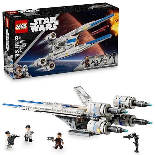 LEGO Star Wars 75399 Rebel U-Wing Starfighter - Spielzeug mit Schwenkflügelfunktion & 3 Minifiguren inkl. Cassian Andor & K-2SO Droidenfigur - Geschenk für Jungen ab 8 Jahren & Andor Staffel 2 Fans von LEGO