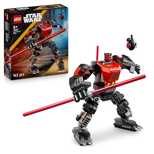 LEGO Star Wars 75411 Darth Maul Mech Bauspielzeug - Spiel- und Ausstellungsfigur mit doppelklingigem roten Lichtschwert und Mini-Figur - Geschenk für Jungen ab 6 Jahren und Fans von The Clone Wars von LEGO