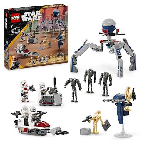 LEGO Star Wars 75372 Clone Trooper & Battle Droid Battle Pack, inkl. 4 Minifiguren, 5 Droiden und Speeder Bike mit Shooter - Bauspielzeug für Jungen und Mädchen ab 7 Jahren LEGO Star Wars 75372 Clone Trooper & Battle Droid Battle Pack, inkl. 4 Minifiguren, 5 Droiden und Speeder Bike mit Shooter - Bauspielzeug für Jungen und Mädchen ab 7 Jahren von LEGO