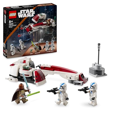 LEGO Star Wars Flucht mit dem BARC Speeder, The Mandalorian Set, Spielzeug-Bike mit Seitenwagen, enthält die Figuren Kelleran Beq und Grogu, Geschenk für Jungen und Mädchen ab 8 Jahren 75378 von LEGO