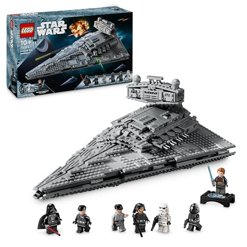 LEGO Star WarsImperialer Sternzerstörer, Vatertagsgeschenk für Papa, Sammlerstück, Spielzeug-Raumschiff zum Bauen mit Darth Vader Minifigur 75394 von LEGO
