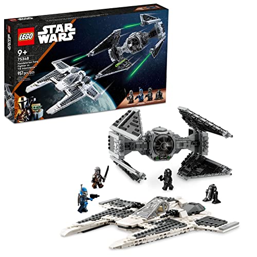 LEGO Star Wars Mandalorian Fang Fighter vs. TIE Interceptor 75348 Bauspielzeug Set, perfektes Star Wars Geschenk für Fans ab 9 Jahren, mit 3 Charakteren, einschließlich The Mandalorian von LEGO