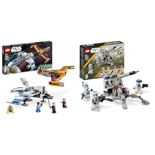 LEGO Star Wars New Republic E-Wing vs. Shin Hatis Starfighter & Star Wars 501st Clone Troopers Battle Pack Set mit Fahrzeugen und 4 Figuren von LEGO