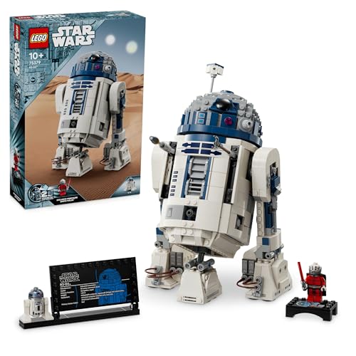 LEGO Star Wars R2-D2, Modell-Set für Kinder, Jungen & Mädchen, baubare Spielzeug-Droiden-Figur mit 25. Jahrestag Darth Malek Minifigur und Dekoration Plakette, Sammlerstück Geschenkidee 75379 von LEGO