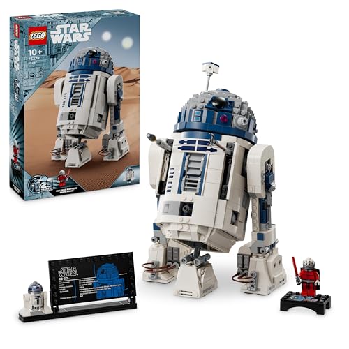 LEGO Star Wars R2-D2, Modell-Set für Kinder, Jungen & Mädchen, baubare Spielzeug-Droiden-Figur mit 25. Jahrestag Darth Malek Minifigur und Dekoration Plakette, Sammlerstück Geschenkidee 75379 von LEGO