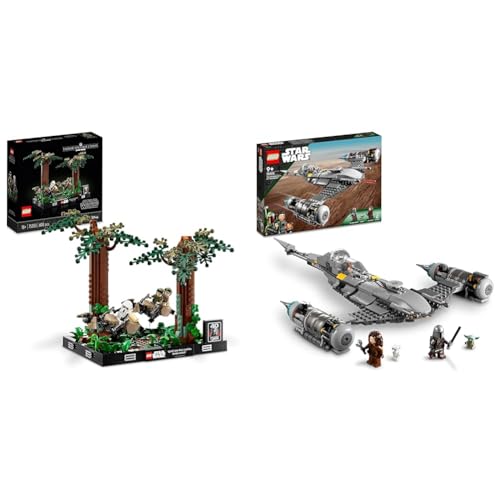 LEGO Star Wars Verfolgungsjagd auf Endor – Diorama Set & Star Wars Der N-1 Starfighter des Mandalorianers aus Das Buch von Boba Fett von LEGO