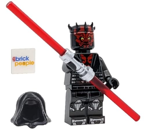 LEGO Star Wars: Darth Maul Minifigure with Metallic Silver Armor, Hood, Cape and Dual Lightsaber von LEGO