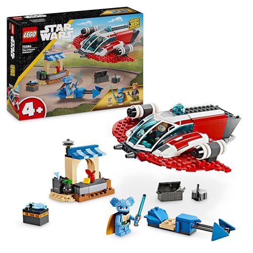 LEGO Star Wars: Young Jedi Adventures Der Crimson Firehawk, Starterset für Kinder mit baubarem Raumschiff-Spielzeug, Speeder Bike und 3 Figuren, Geschenk für Jungs und Mädchen ab 4 Jahren 75384 von LEGO
