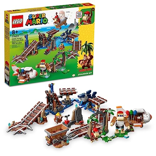 LEGO Super Mario Diddy Kong's Mine Cart Ride Erweiterungsset 71425, Sammelbauspielzeug mit Ziegelstein gebaute Funky Kong Figur, Super Mario Geschenkset für Kinder im Alter von 8-10 Jahren zum LEGO Super Mario Diddy Kong's Mine Cart Ride Erweiterungsset 71425, Sammelbauspielzeug mit Ziegelstein gebaute Funky Kong Figur, Super Mario Geschenkset für Kinder im Alter von 8-10 Jahren zum von LEGO